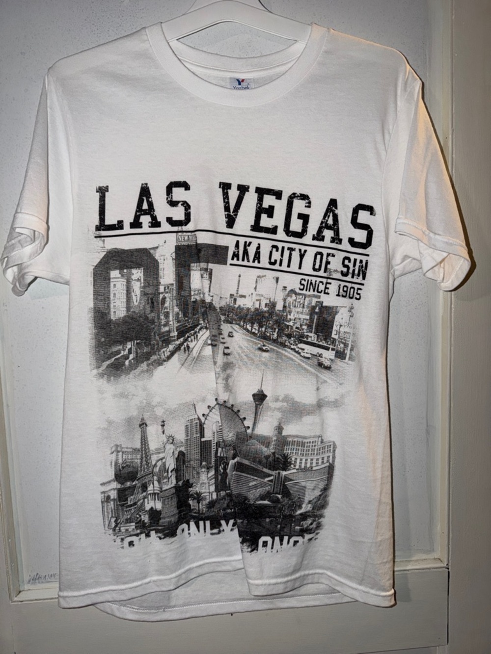 White Las Vegas Graphic Short Sleeve Tee